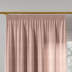 VELVI Zasłona gotowa na taśmie, szerokość 140 x wysokość 230cm, kolor 004 pudrowy różowy