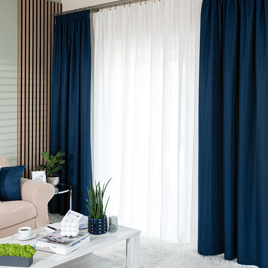 JODEŁKA Zasłona gotowa na taśmie, szerokość 140cm x wysokość 250cm, kolor 011 niebieski