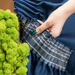 JODEŁKA Zasłona gotowa na taśmie, szerokość 140cm x wysokość 250cm, kolor 011 niebieski