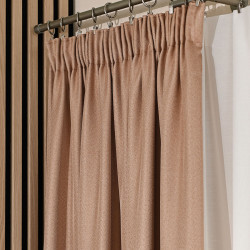 JODEŁKA Zasłona gotowa na taśmie, szerokość 140cm x wysokość 250cm, kolor 328 ciemny beżowy