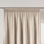 VELVI zasłona na taśmie marszczącej welwetowa kremowa gładka 140x260 cm
