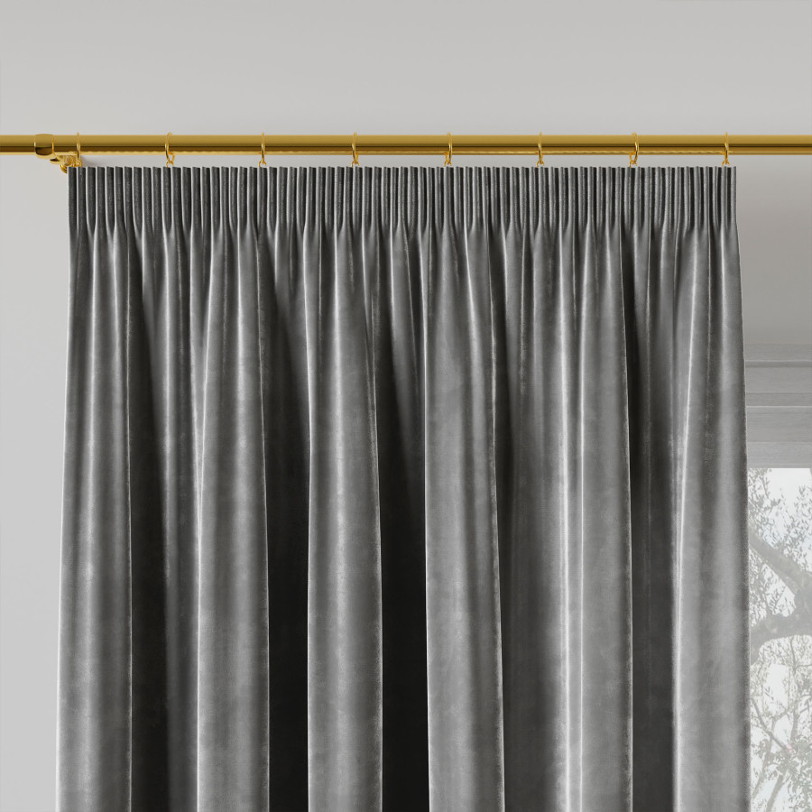 VELVI Zasłona gotowa na taśmie, szerokość 140 x wysokość 240cm, kolor 006 ciemny szary antracytowy