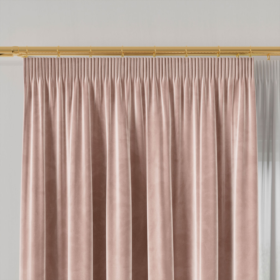 VELVI Zasłona gotowa na taśmie, szerokość 140 x wysokość 230cm, kolor 014 jasny różowy