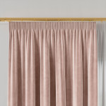 VELVI zasłona na taśmie marszczącej welurowa różowa gładka 140x230 cm
