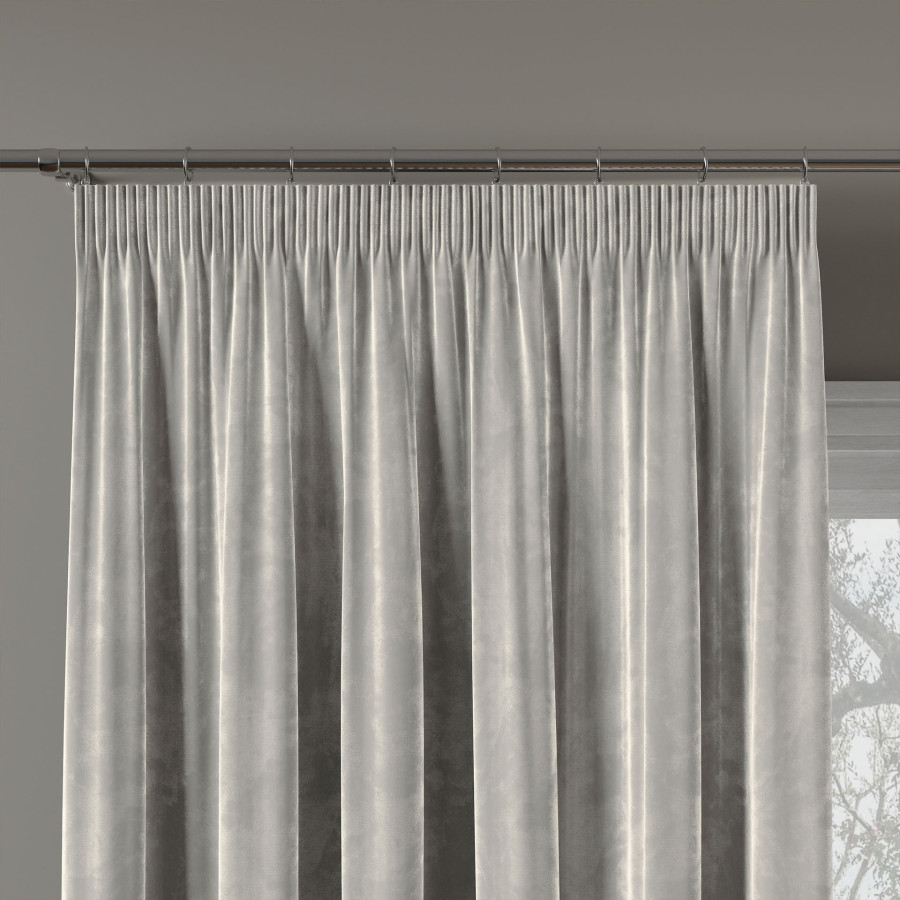 VELVI Zasłona gotowa na taśmie, szerokość 140 x wysokość 230cm, kolor 020 szary