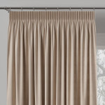 MILAS zasłona na taśmie marszczącej welwetowa jasny beżowy 140x260 cm