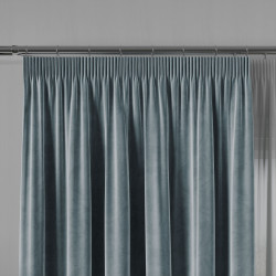 VELVI Zasłona gotowa na taśmie, szerokość 140 x wysokość 250cm, kolor 063 niebieski