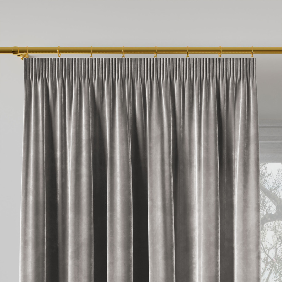 VELVI Zasłona gotowa na taśmie, szerokość 140 x wysokość 230cm, kolor 005 jasny szary