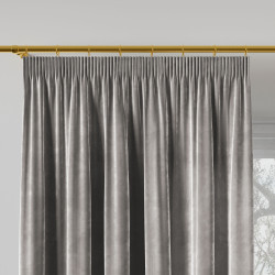 VELVI Zasłona gotowa na taśmie, szerokość 140 x wysokość 230cm, kolor 005 jasny szary