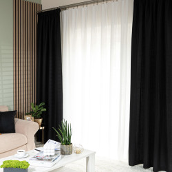 JODEŁKA Zasłona gotowa na taśmie, szerokość 140cm x wysokość 250cm, kolor 111 czarny