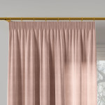 VELVI zasłona na taśmie marszczącej welwetowa różowa gładka 140x250 cm