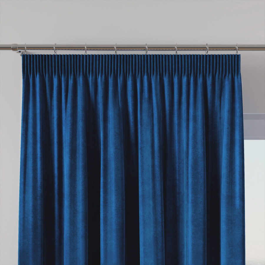 VELVI Zasłona gotowa na taśmie, szerokość 140 x wysokość 230cm, kolor 011 granatowy