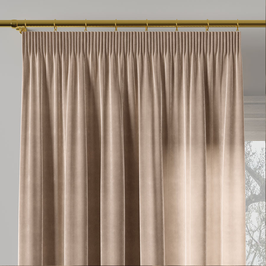 VELVI Zasłona gotowa na taśmie, szerokość 140 x wysokość 250cm, kolor 003 jasny beżowy