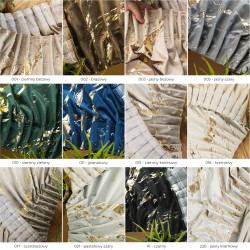 MARMA Zasłona gotowa na taśmie, szerokość 140cm x wysokość 250cm, kolor 002 brązowy ze złotym nadrukiem na VELVI