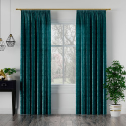 VELVI Zasłona gotowa na taśmie, szerokość 140 x wysokość 230cm, kolor 008 ciemny turkusowy petrol