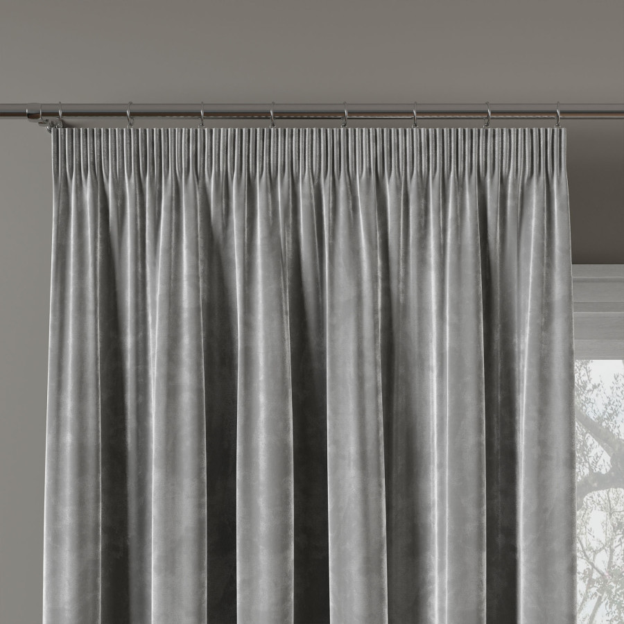 VELVI Zasłona gotowa na taśmie, szerokość 140 x wysokość 230cm, kolor 022 chłodny szary