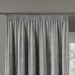 VELVI zasłona gotowa na taśmie marszczącej welurowa szara gładka 140x230 cm