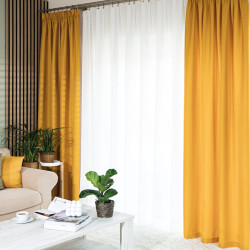 JODEŁKA Zasłona gotowa na taśmie, szerokość 140cm x wysokość 250cm, kolor 019 musztardowy