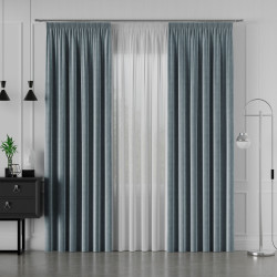 VELVI Zasłona gotowa na taśmie, szerokość 140 x wysokość 260cm, kolor 063 niebieski