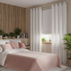 VELVI Zasłona gotowa na przelotkach, szerokość 140 x wysokość 260cm, kolor 101 biały
