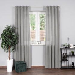 BASIC Zasłona gotowa na przelotkach, szerokość 145 x wysokość 250cm, kolor 002 szary