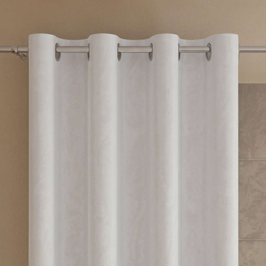 VELVI Zasłona gotowa na przelotkach, szerokość 140 x wysokość 250cm, kolor 101 biały