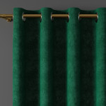 MILAS zasłona na przelotkach welwetowa zielona gładka 140x260 cm