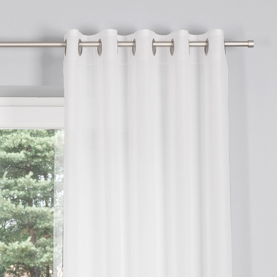 BASIC Zasłona gotowa na przelotkach, szerokość 145 x wysokość 230cm, kolor 010 biały