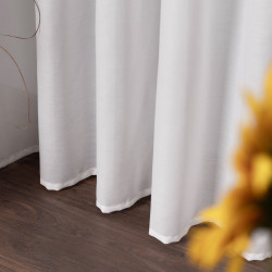 BASIC Zasłona gotowa na przelotkach, szerokość 145 x wysokość 230cm, kolor 010 biały