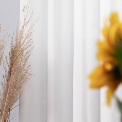 BASIC Zasłona gotowa na przelotkach, szerokość 145 x wysokość 230cm, kolor 010 biały