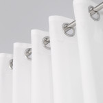 BASIC zasłona gotowa na przelotkach biała gładka 145x231 cm