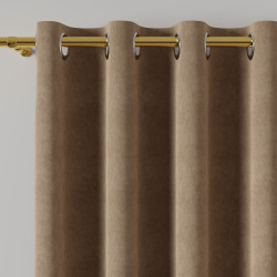 MILAS Zasłona gotowa na przelotkach, szerokość 140 x wysokość 260cm, kolor 007 ciemny kawowy