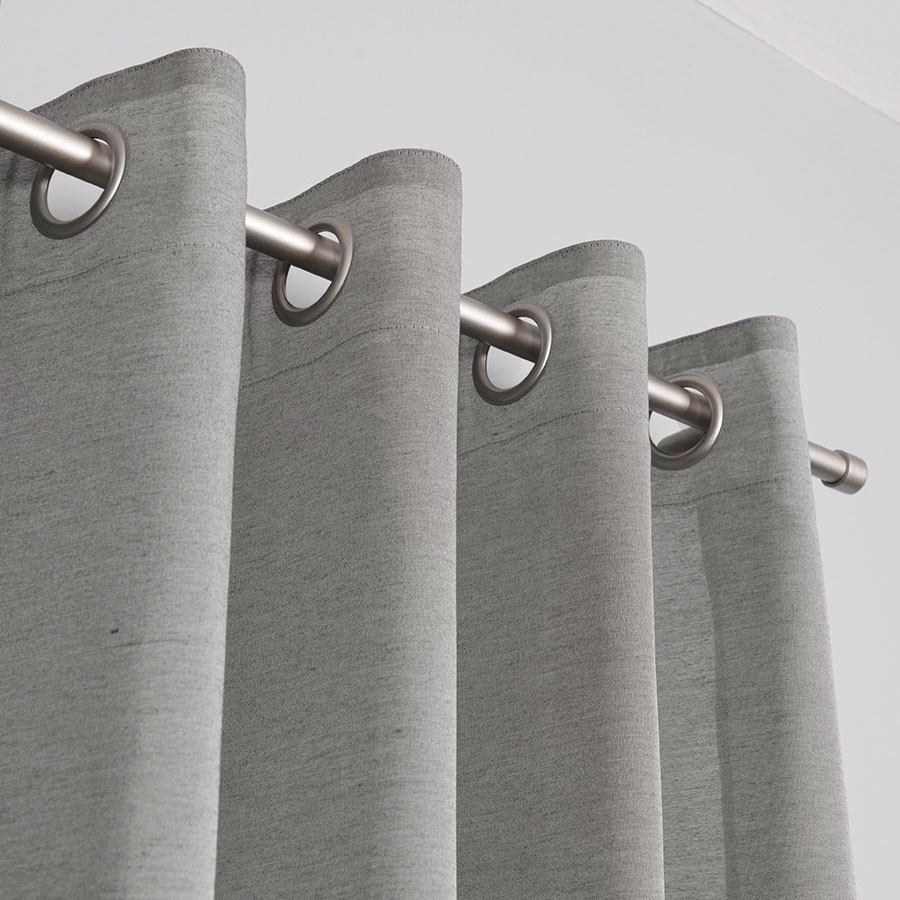 BASIC Zasłona gotowa na przelotkach, szerokość 145 x wysokość 230cm, kolor 002 szary