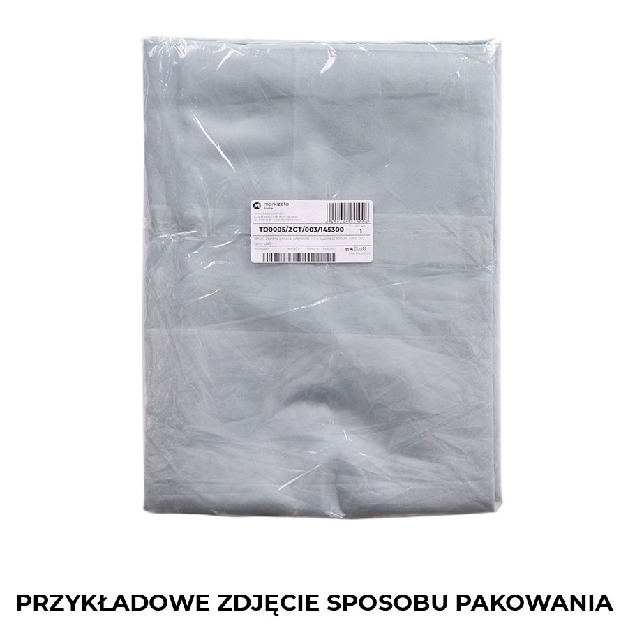 BASIC Zasłona gotowa na przelotkach, szerokość 145 x wysokość 230cm, kolor 002 szary