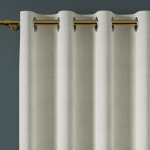 MILAS zasłona na przelotkach welwetowa jasny kremowy 140x260 cm