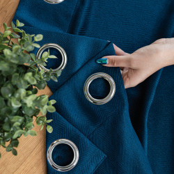 JODEŁKA Zasłona gotowa na przelotkach, szerokość 140cm x wysokość 250cm, kolor 011 niebieski