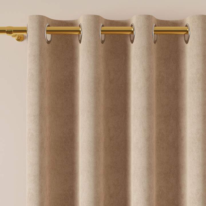 MILAS Zasłona gotowa na przelotkach, szerokość 140 x wysokość 260cm,  kolor 003 cappuccino 