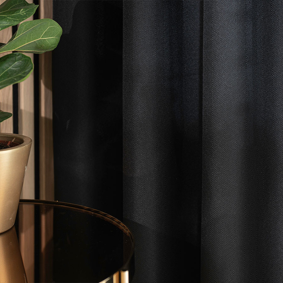 JODEŁKA Zasłona gotowa na przelotkach, szerokość 140cm x wysokość 250cm, kolor 111 czarny