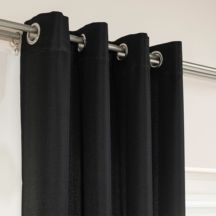 JODEŁKA Zasłona gotowa na przelotkach, szerokość 140cm x wysokość 250cm, kolor 111 czarny