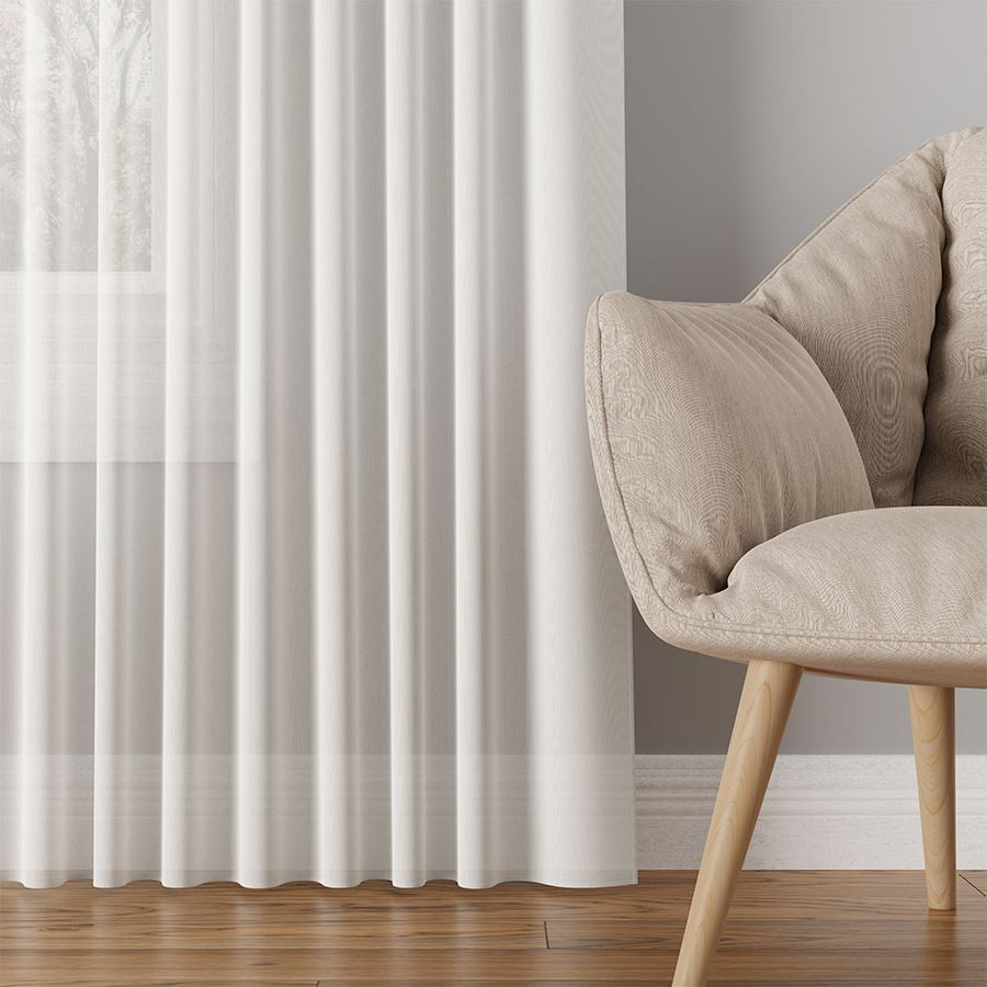 BASIC Zasłona gotowa na przelotkach, szerokość 145 x wysokość 250cm, kolor 010 biały