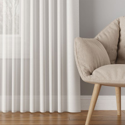 BASIC Zasłona gotowa na przelotkach, szerokość 145 x wysokość 250cm, kolor 010 biały