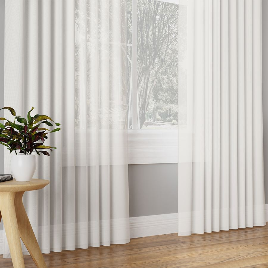 BASIC Zasłona gotowa na przelotkach, szerokość 145 x wysokość 250cm, kolor 010 biały