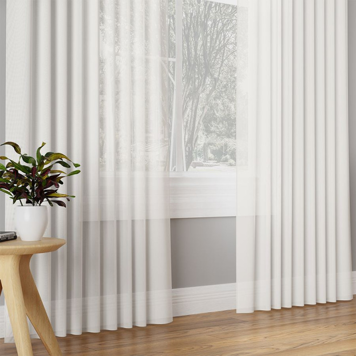 BASIC Zasłona gotowa na przelotkach, szerokość 145 x wysokość 250cm, kolor 010 biały 