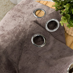 SOFT Zasłona gotowa na przelotkach, szerokość 140cm x wysokość 260cm, kolor 025 szarobrązowy