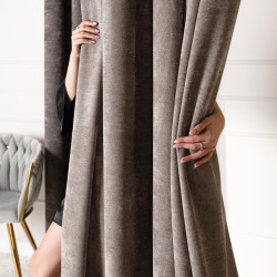 SOFT Zasłona gotowa na przelotkach, szerokość 140cm x wysokość 260cm, kolor 025 szarobrązowy