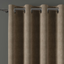 MILAS Zasłona gotowa na przelotkach, szerokość 140 x wysokość 260cm, kolor 043 ciemny ciepły beż