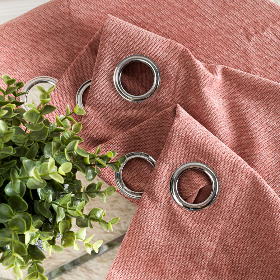 SOFT Zasłona gotowa na przelotkach, szerokość 140cm x wysokość 260cm, kolor 015 pudrowy różowy