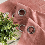 SOFT zasłona na przelotkach z tkaniny różowa gładka 140x260 cm