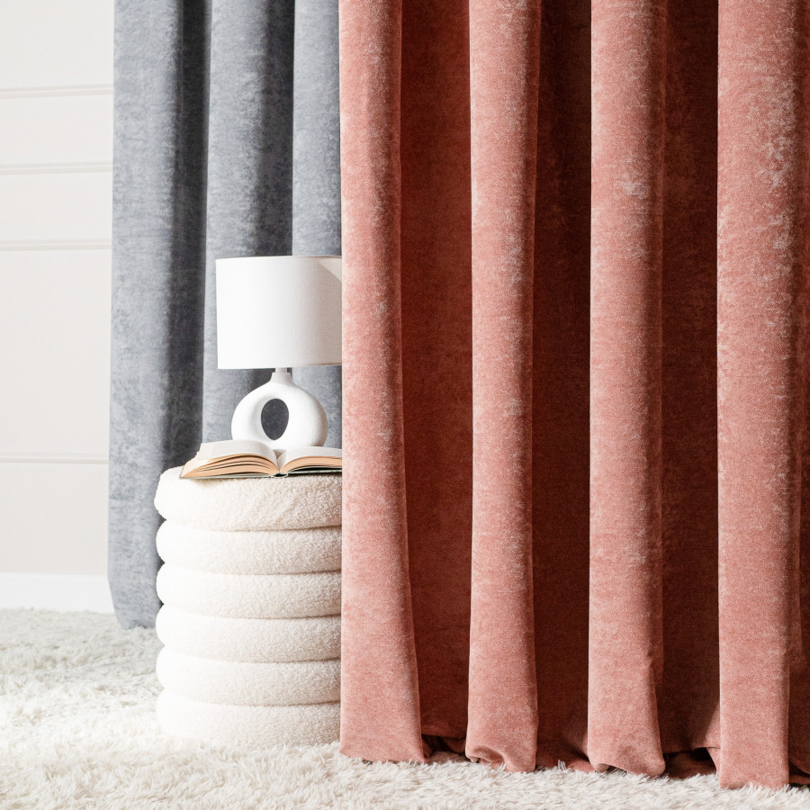 SOFT Zasłona gotowa na przelotkach, szerokość 140cm x wysokość 260cm, kolor 015 pudrowy różowy