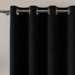 MILAS Zasłona gotowa na przelotkach, szerokość 140 x wysokość 260cm, kolor 039 czarny